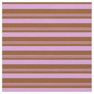 Brown & Plum Coloured Lines Fabric
