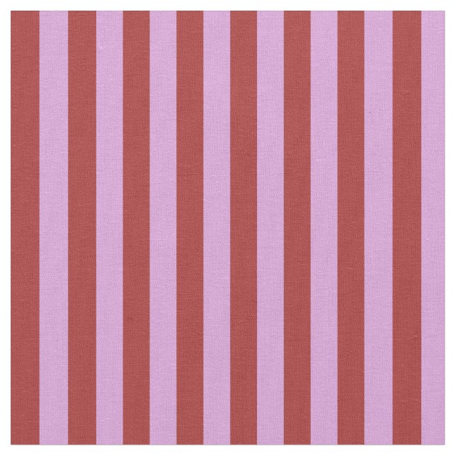 Brown & Plum Coloured Stripes/Lines Pattern Fabric (Close Up)