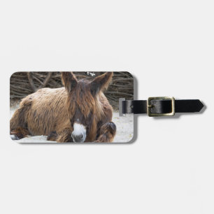 Brown Poitou Donkey Luggage Tag