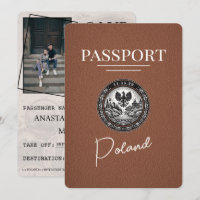 Brown Poland Passport Save The Date