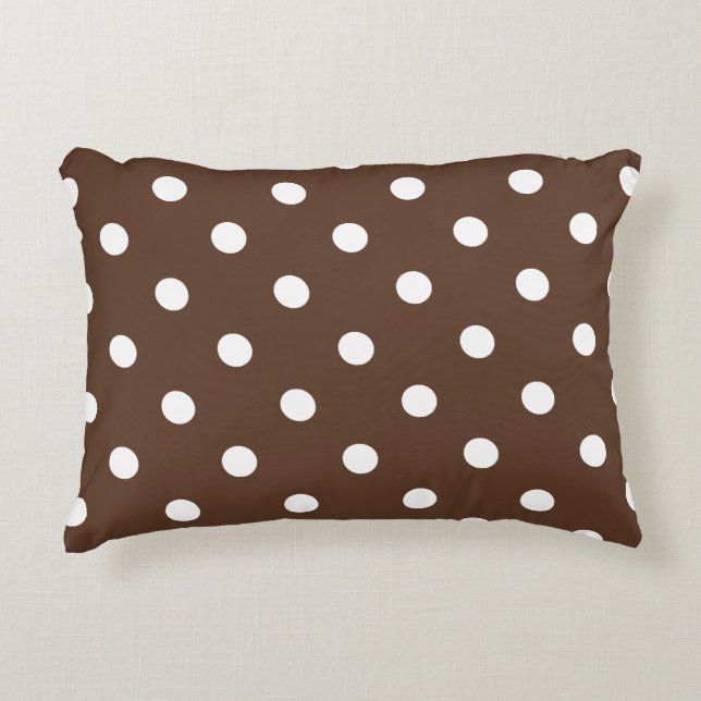 Brown Polka Dot Decorative Cushion (Front)