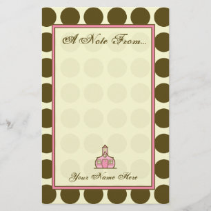 Brown Polka Dot Fashion Stationery for Teachers