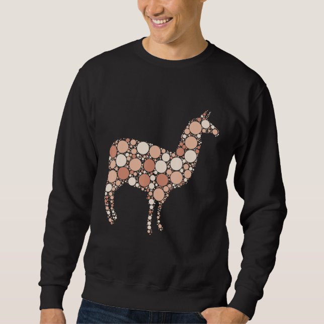 Brown Polka Dot Llama International Dot Day Sweatshirt (Front)