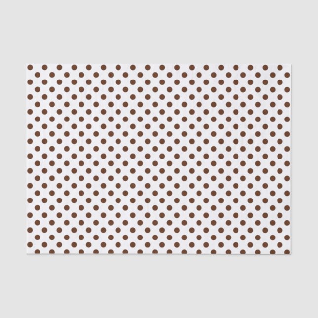 Brown Polka Dot on White Tissue Paper (Front)
