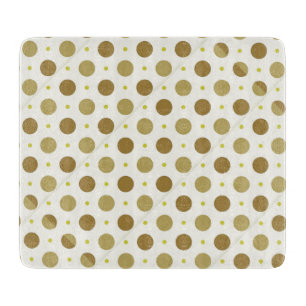 Brown Polka Dot Retro Design Cutting Board Glass
