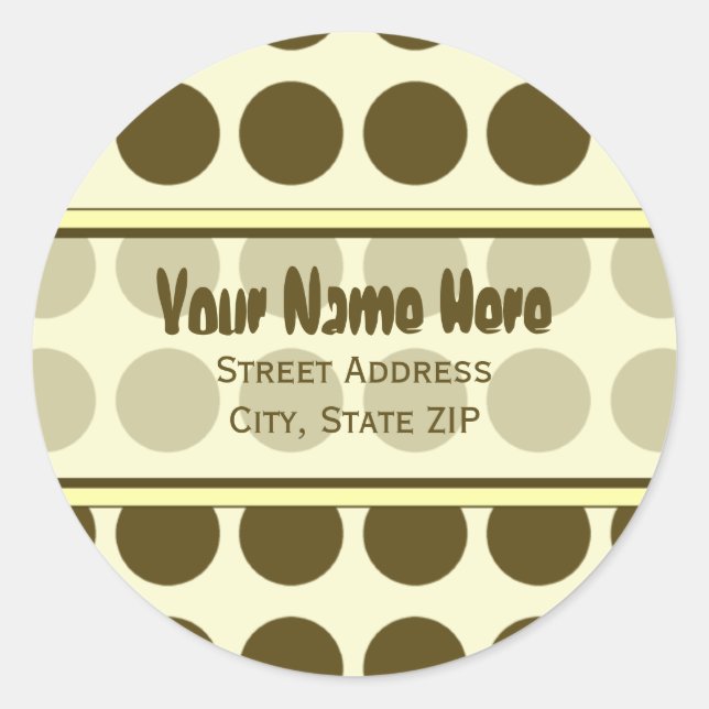 Brown Polka Dot with Yellow Address Labels (Front)