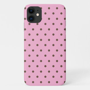 brown polka dots on pink Case-Mate iPhone case