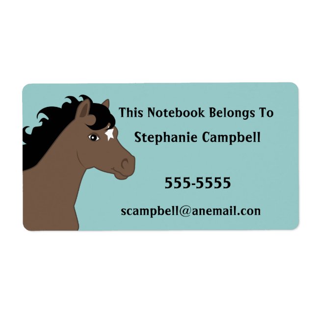 Brown Pony Book Label (Front)