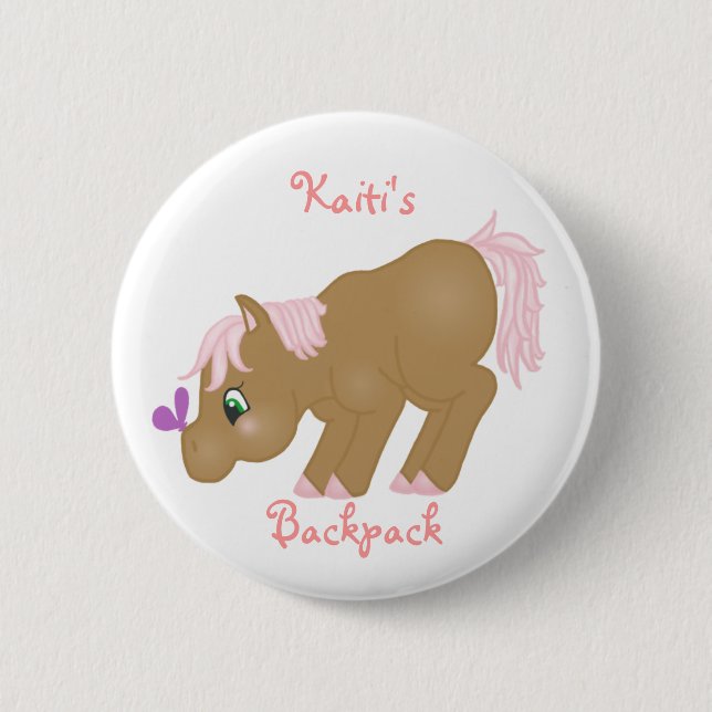 Brown Pony Button (Front)