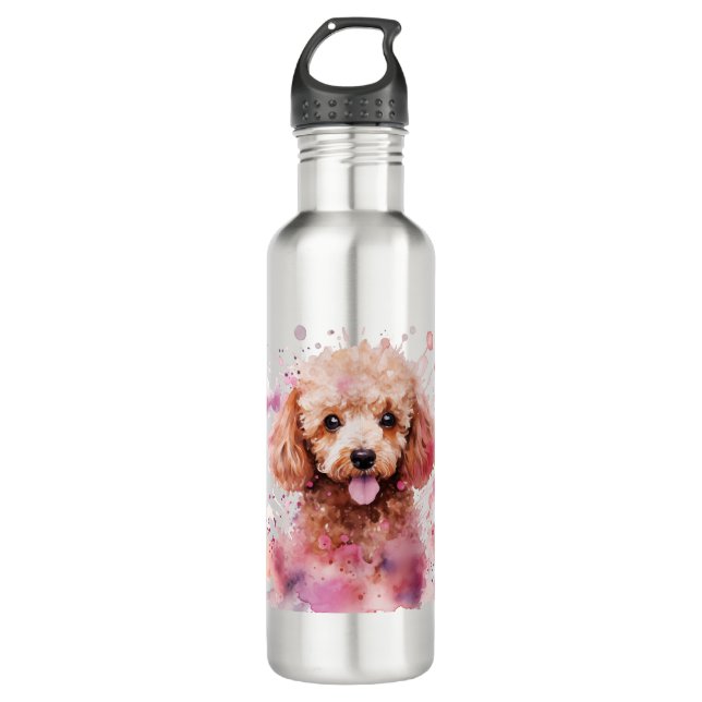 Brown Poodle Puppy, Baby Dog, Colour Splashes, Wat 710 Ml Water Bottle (Front)