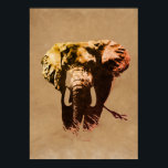 Brown Pop Art Elephant Ink Paint Poster<br><div class="desc">BW - Black & White African Elephants Pop Art Digital Image - African Nature Posters Prints</div>