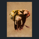 Brown Pop Art Elephant Ink Paint Poster<br><div class="desc">BW - Black & White African Elephants Pop Art Digital Image - African Nature Posters Prints</div>