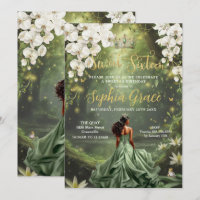 Brown Princess and Frog Sage Green Dress Sweet 16