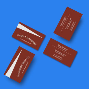 Brown Professional Curved & Simple Modern Business Card
