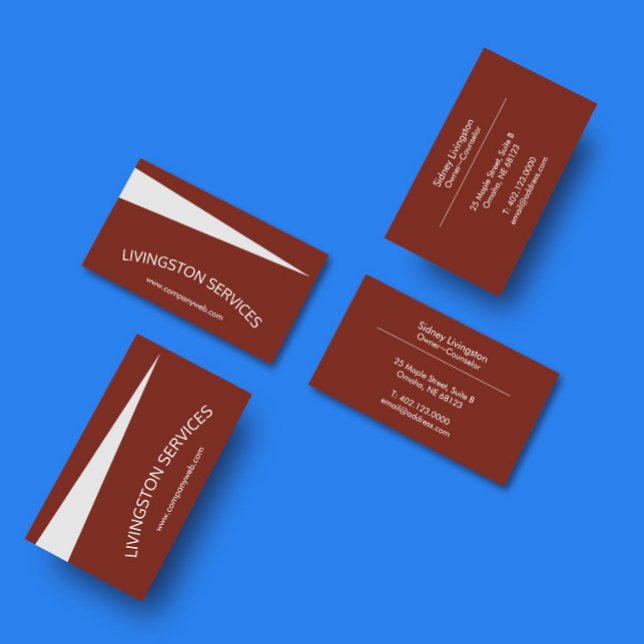 Brown Professional Curved & Simple Modern Business Card (Creator Uploaded)