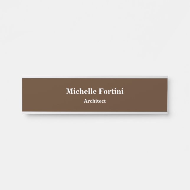Brown Professional Plain Modern Elegant Door Sign (Front)