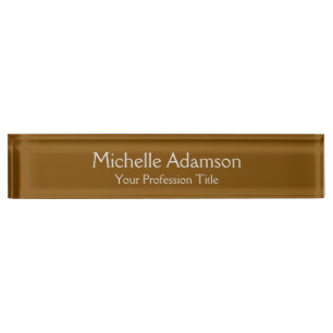 Brown Professional Plain Modern Nameplate