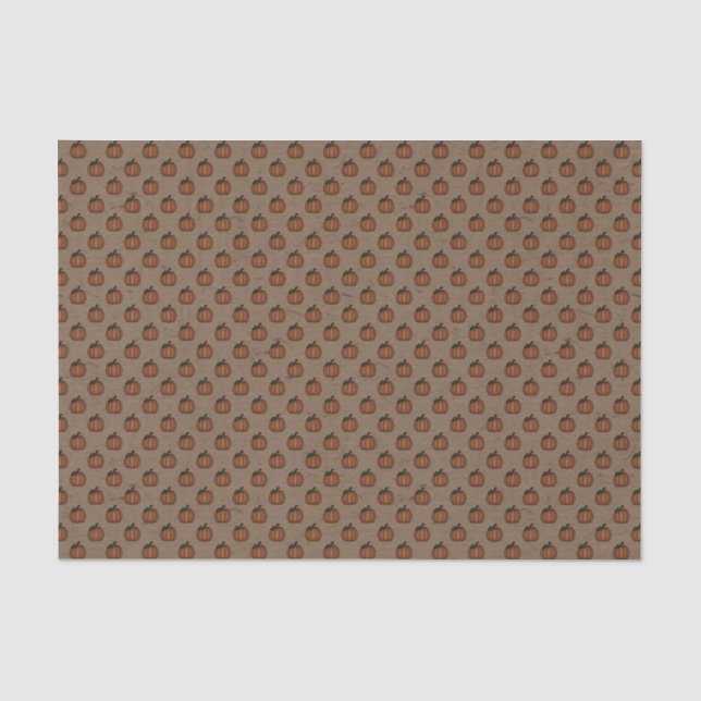 Brown Pumpkin Patterned Tissue Paper (Front)