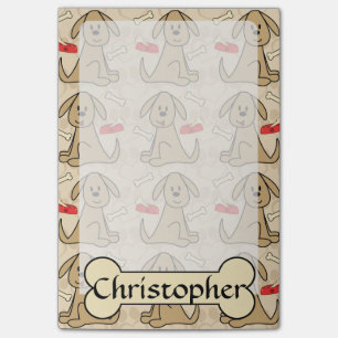 Brown Puppy Dog Graphic Design Personalise Post-it Notes