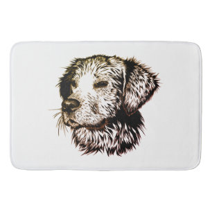 Brown Puppy Sketch Bath Mat