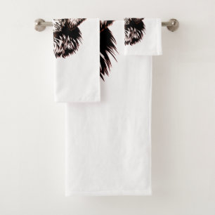 Brown Puppy Sketch Bath Towel Set