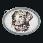 Brown Puppy Sketch  Belt Buckle<br><div class="desc">A young dog sketched in brown - head portrait</div>
