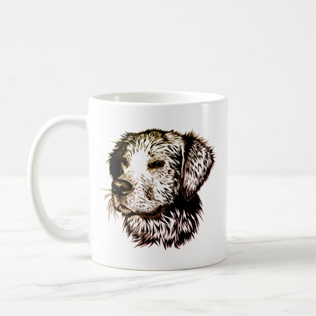 Brown Puppy Sketch  Coffee Mug (Left)