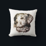 Brown Puppy Sketch  Cushion<br><div class="desc">A young dog sketched in brown - head portrait</div>