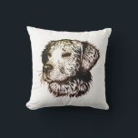 Brown Puppy Sketch  Cushion<br><div class="desc">A young dog sketched in brown - head portrait</div>