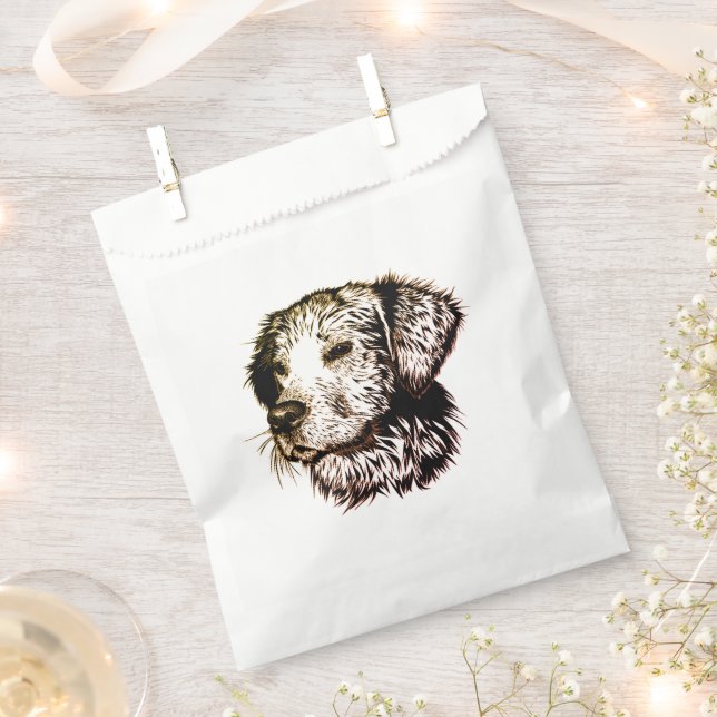 Brown Puppy Sketch  Favour Bags (Clipped)