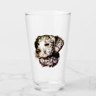 Brown Puppy Sketch Glass