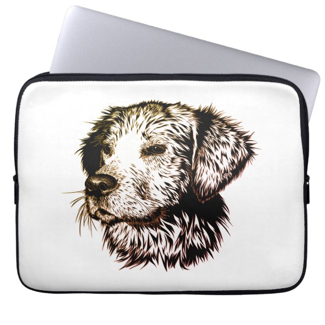 Brown Puppy Sketch  Laptop Sleeve (Front)