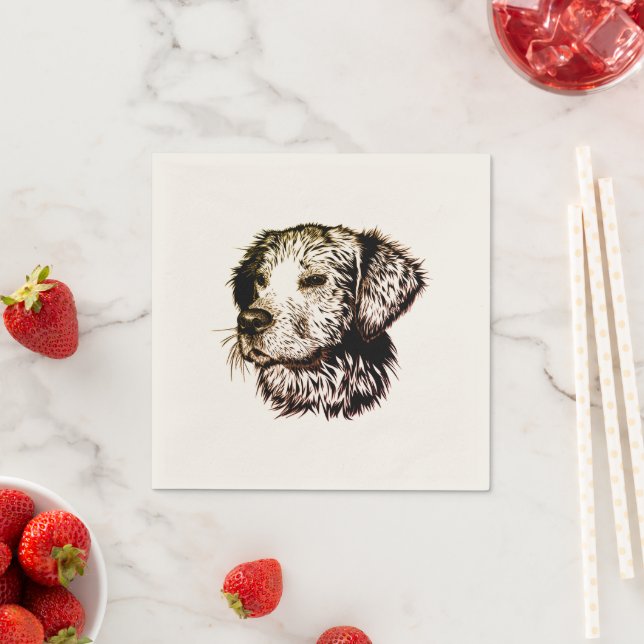 Brown Puppy Sketch  Napkin (Insitu)