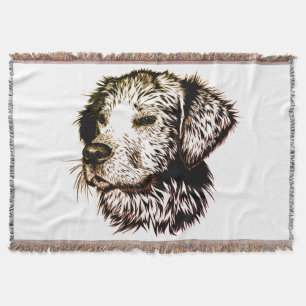 Brown Puppy Sketch Throw Blanket