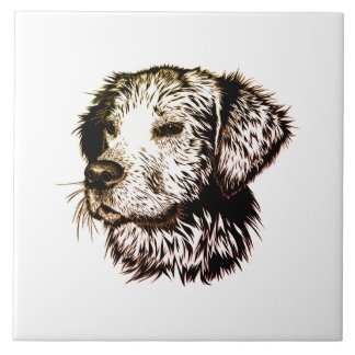 Brown Puppy Sketch Tile