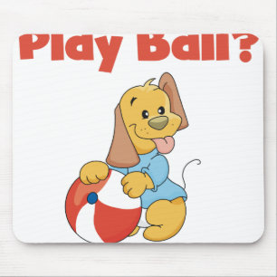 Brown Puppy With Ball Mouse Pad