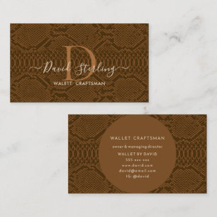 Brown Python Skin Business Card