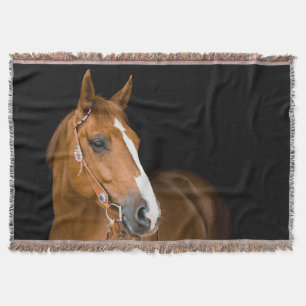 Brown Quarter-Horse Photo Throw Blanket