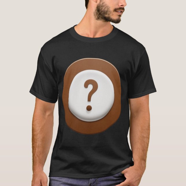 Brown Question Mark with a Circle Background T-Shirt (Front)