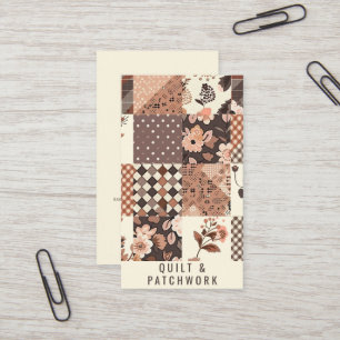 Brown Quilt Patchwork Handmade Clothing Business Card