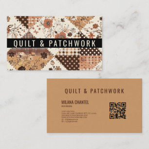 Brown Quilt Patchwork Handmade Clothing  Business Card