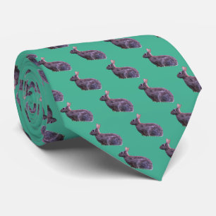 Brown Rabbit Pattern Tie