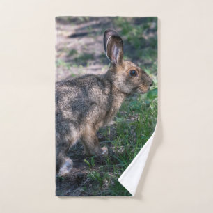 Brown Rabbit, Resting in Nature, Wildlife Hand Towel