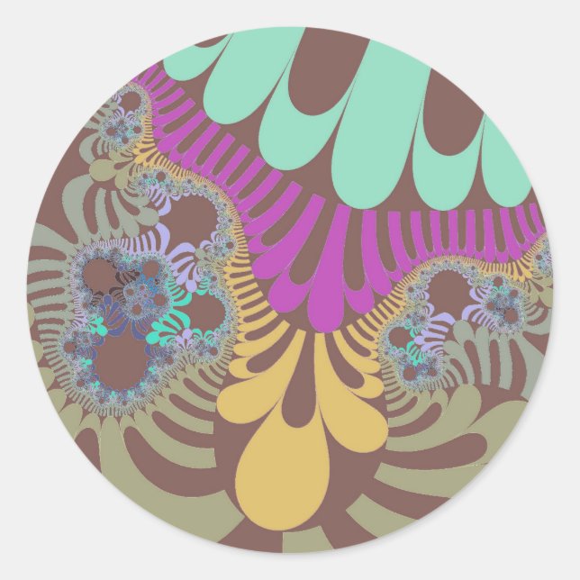 Brown Rainbow Mod Classic Round Sticker (Front)