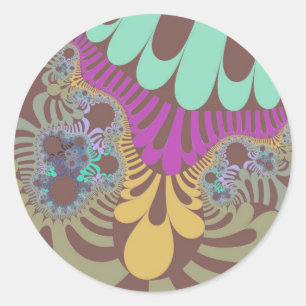 Brown Rainbow Mod Classic Round Sticker