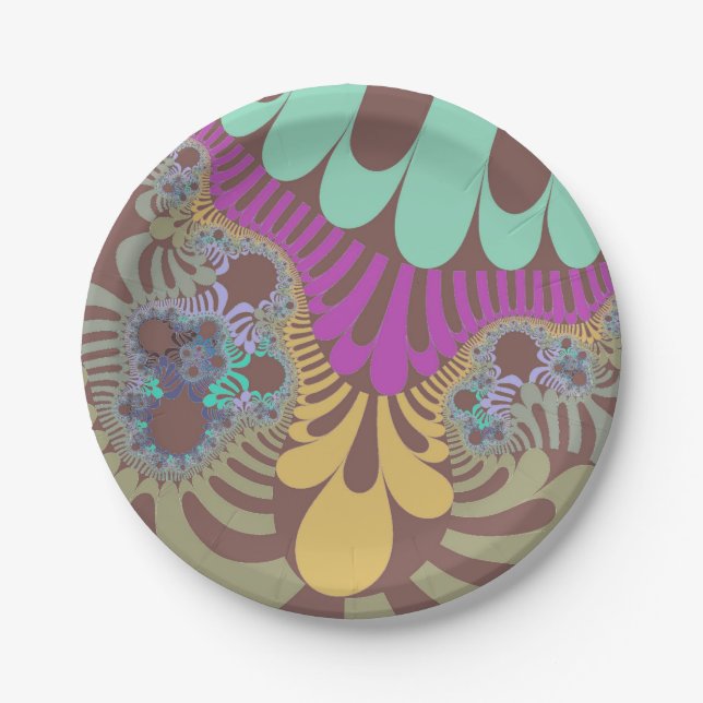 Brown Rainbow Mod Paper Plate (Front)