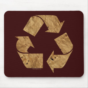 Brown Recycle Sign Mouse Pad