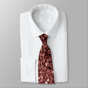 Brown Red faux Glitter sparkles Tie