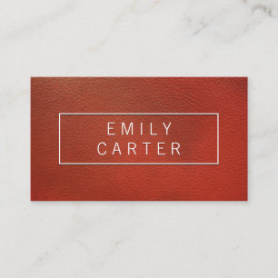 Brown Red Leather Business Card
