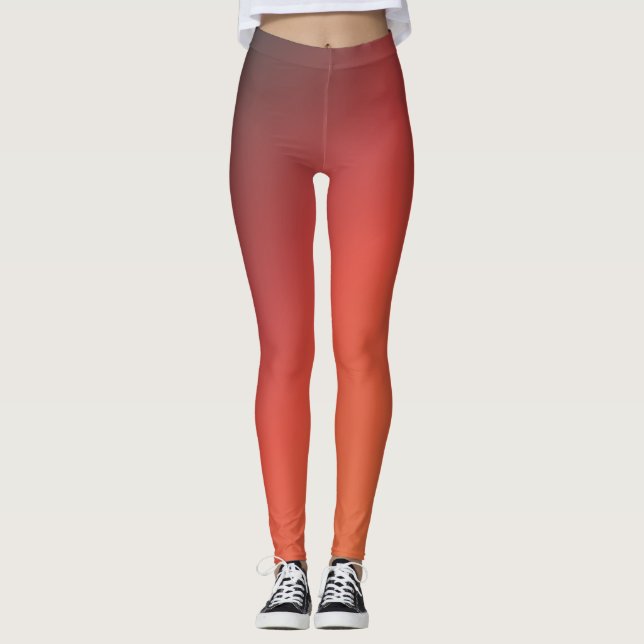 Brown red Ombre Leggings (Front)